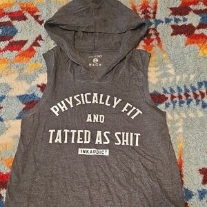 InkAddict Gray Sleeveless Hoodie